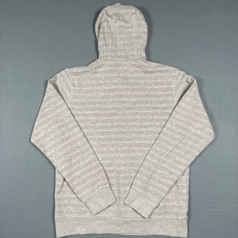 Adidas Adipure Hoodie Mens Large Gray Striped Pullover Sweatshirt Cotton Blend